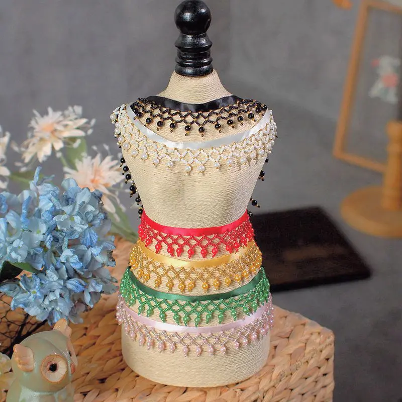 1 ярд цена кружевная юбка с имитацией жемчуга и кисточками накидка для одежды