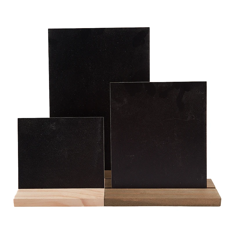 

1PCS Message Board Display Sign Wooden Base Price Tag Black Chalkboards Memo Bar