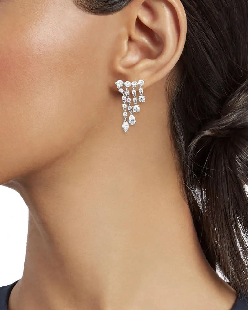 

Женские серьги-кисточки с кристаллами и цирконием, в стиле бохо