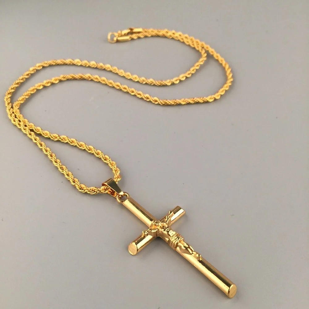 

Hot hip-hop necklace Cross Nightclub performance bar necklace Hip-Hop men's and women's necklace room decoration accessories