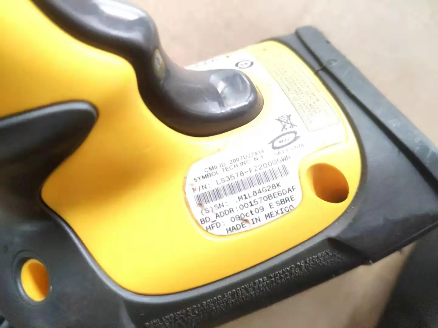 Esc&aacute;ner de c&oacute;digo de barras para coche, lector de c&oacute;digo de barras de rango est&aacute;ndar inal&aacute;mbrico, 1D, para Symbol LS3578 FZ con cuna STB3578-2