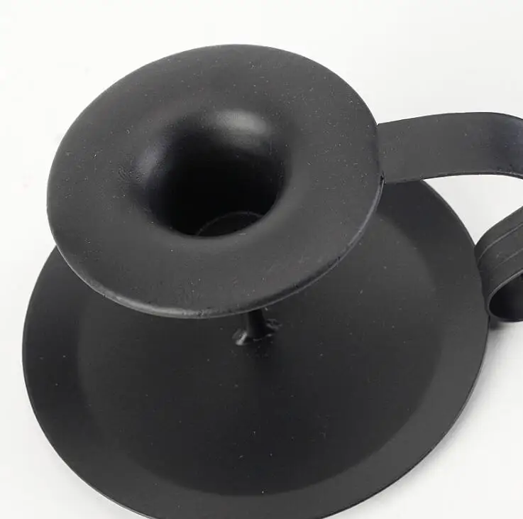 

Iron European Style Candlestick Stand Candle Holder Vintage Retro Style Classic Look Taper Holder Matte Black For Wedding