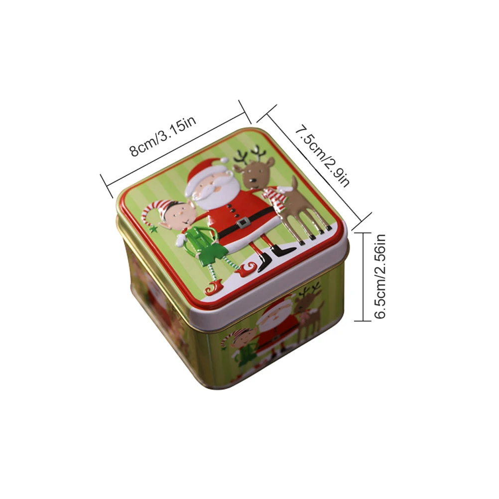 Рождественская жестяная подарочная коробка для конфет и чая чехол хранения