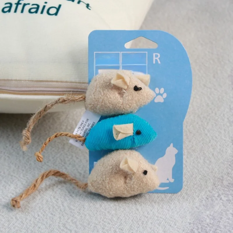 

3 шт./компл., плюшевая имитация, плюшевая мышь, кошка, устойчивая к царапинам, Интерактивная мышь, игрушка для кошек и котят