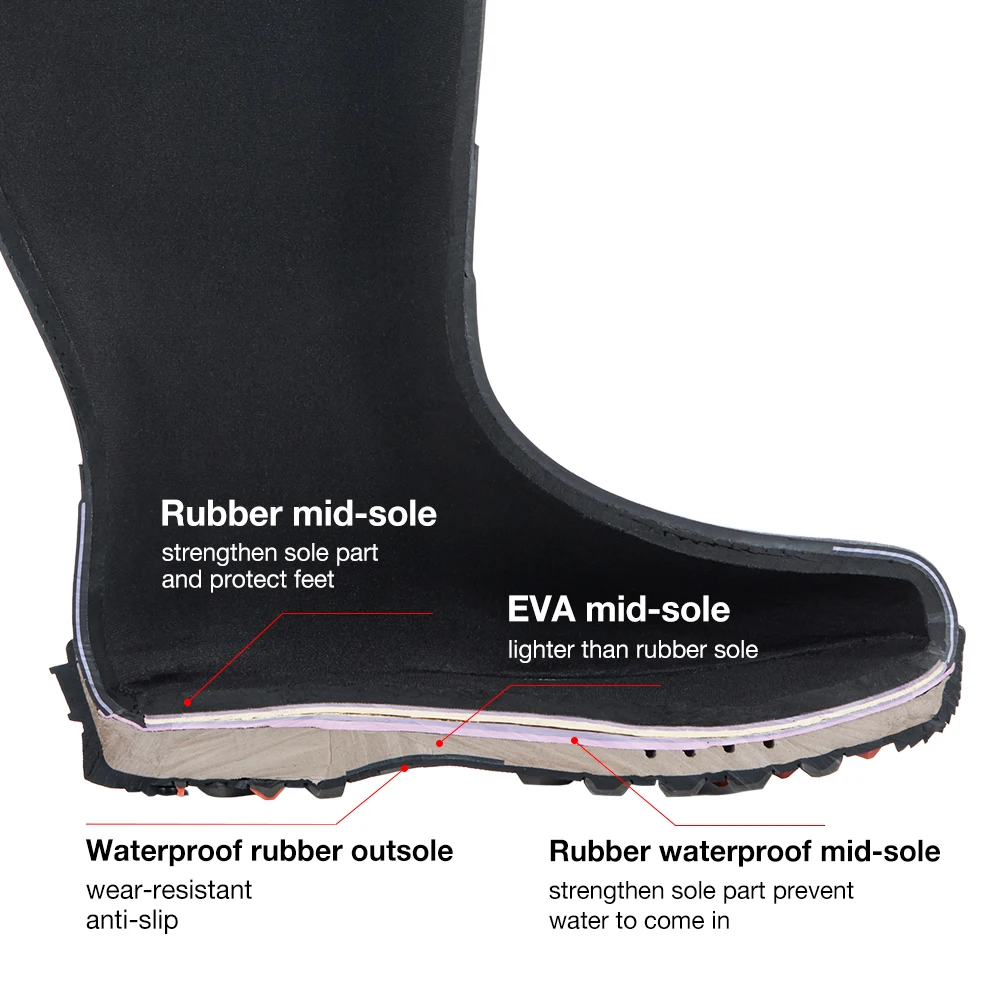 TideWe непромокаемые и прочные многоцелевые охотничьи сапоги из неопрена 6 мм для