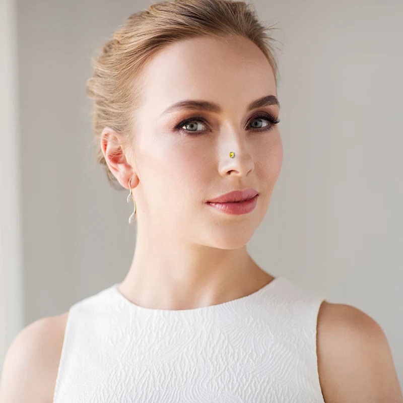 

20pcs/lot Silver Stainless Nose Ring Studs Rhinestone Crystal Nose Studs Hooks Nose Rings Body Piercing Jewelry Gift For Women