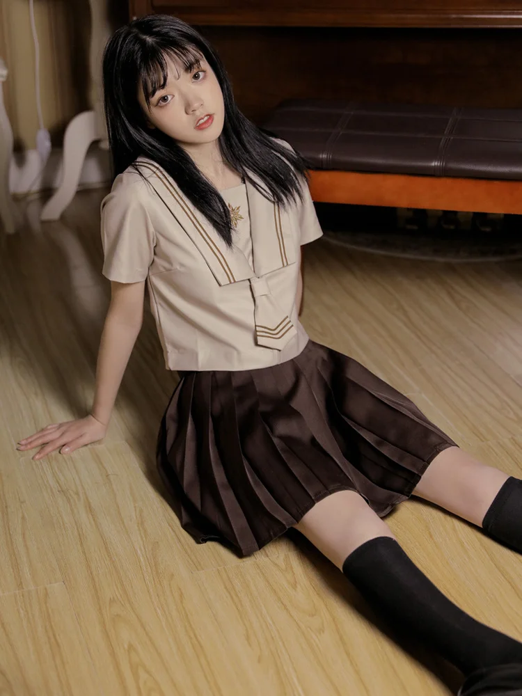 

JK Uniform Skirt Thick Sweet Sailor Suit japanese school uniform school girl skirt womens clothing college sailor shirt