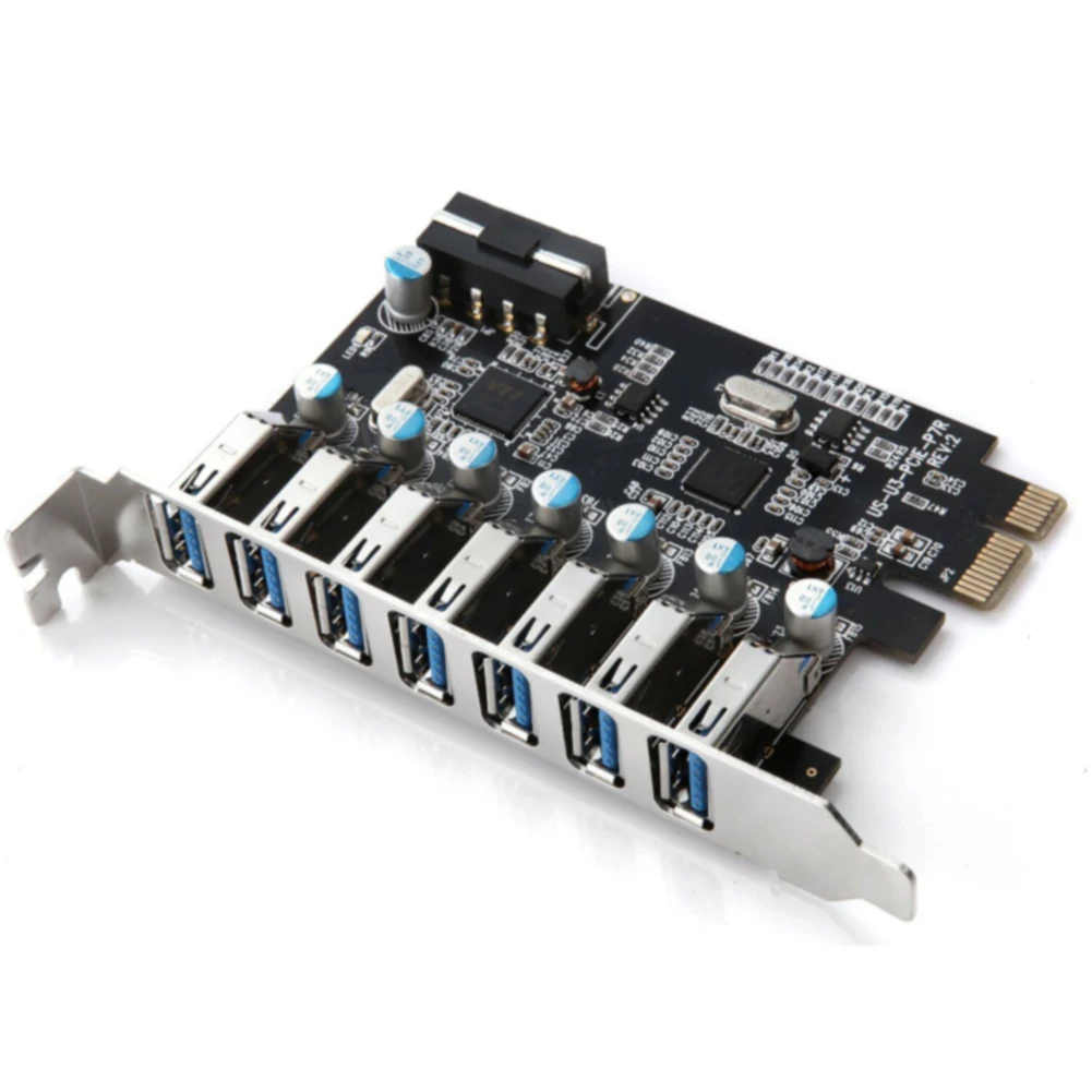 Черный концентратор USB 3 0 7 портов карта расширения добавить на настольном