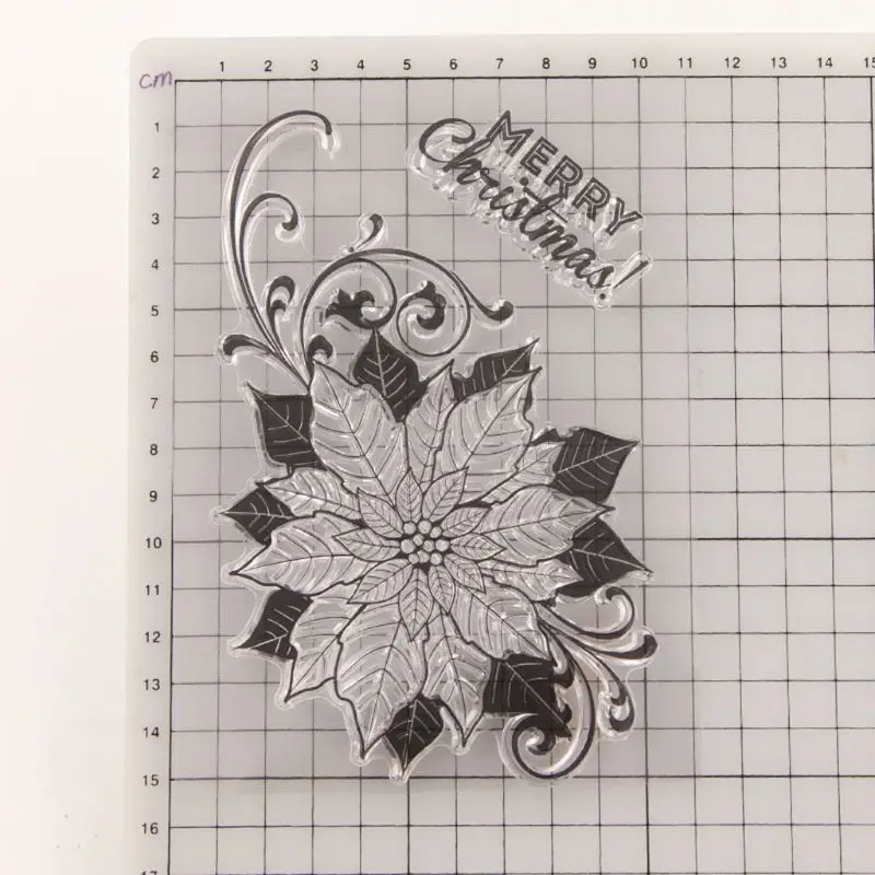 Рождественский цветок силиконовая прозрачная печать штамп сделай сам