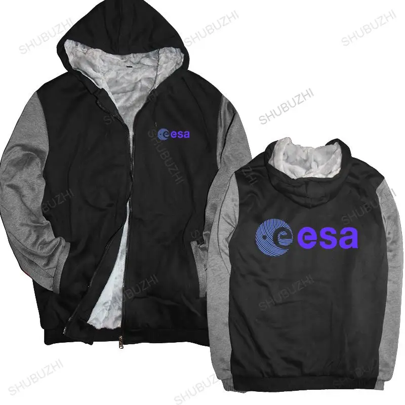 

new arrived men hoodies winter ESA Europe European space agency symbol logo space nerd geek brand hoodie warm jacket