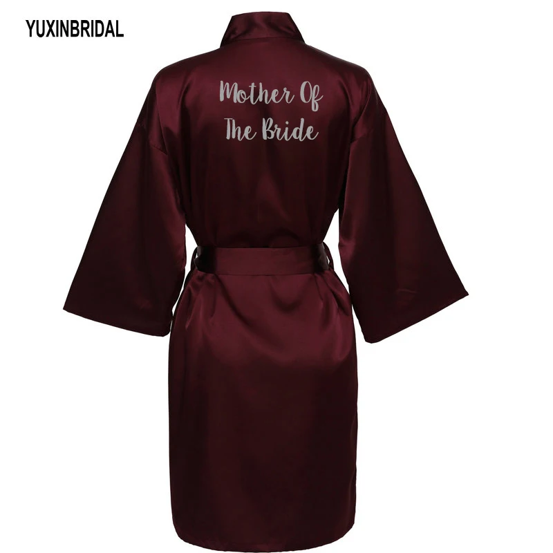 YUXINBRIDAL, красное вино, новинка, халат для невесты, подружки невесты, халат для мамы, сестры невесты, свадебный подарок, кимоно, атласные халаты 001