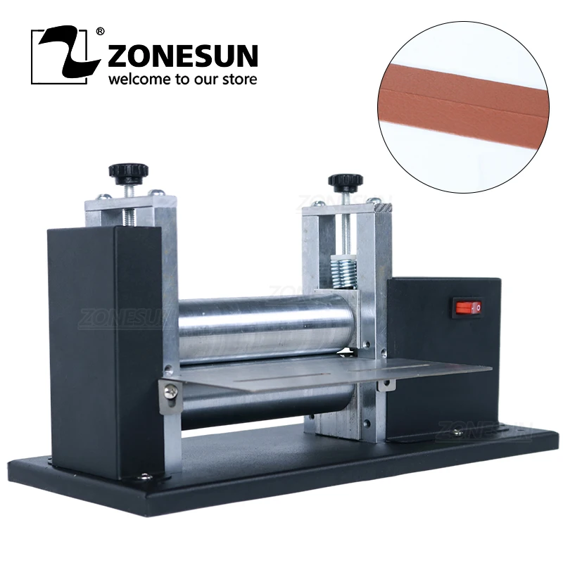Ручная машина для прокатки кожаных ремней ZONESUN складная ламинирования кожи