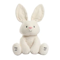 2021 hot hide and seek elephant and rabbit electric stuffedplush preschool toys with english songs ear talk for toddlers gift