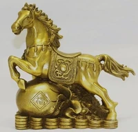 chinese folk fengshui copper brass wealth money rich zodiac year horse statue