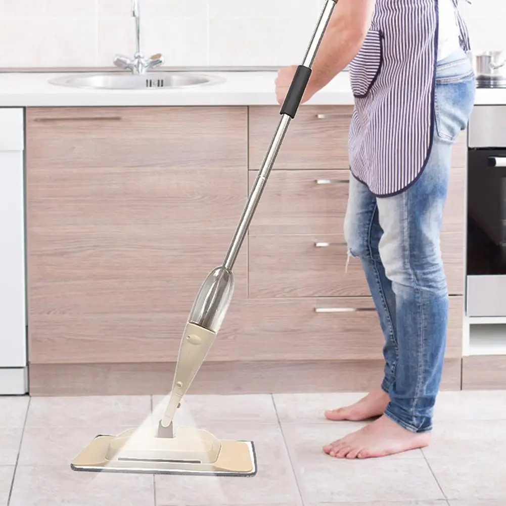 

Многоразовая Швабра из волокна с распылителем на 360 градусов с 2 насадками из микрофибры для влажной и сухой уборки, легкий очиститель для ку...