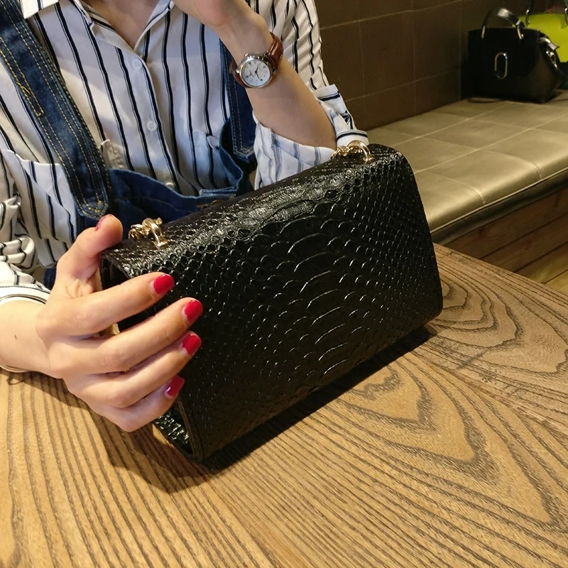 Модная женская сумка из крокодиловой кожи с клапаном дизайнерские сумки женские
