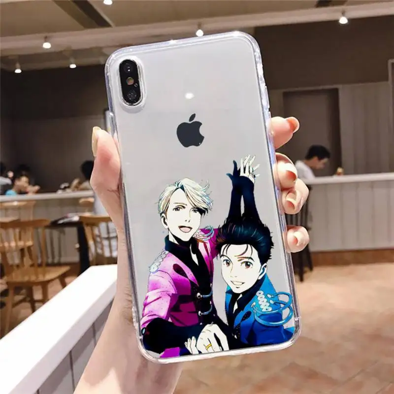 

Yuri on Ice anime Anti-fall luxury Phone Case cover Transparent for iPhone 6 7 8 11 12 s mini pro X XS XR MAX Plus