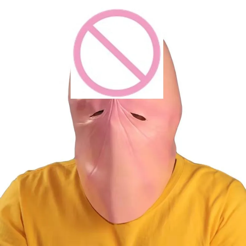 Забавные из натурального латекса пениса головка члена маска для взрослых