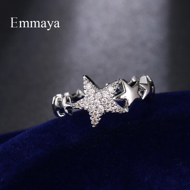 Женское кольцо с пятиконечной звездой Emmaya оригинальное кубическим цирконием 3