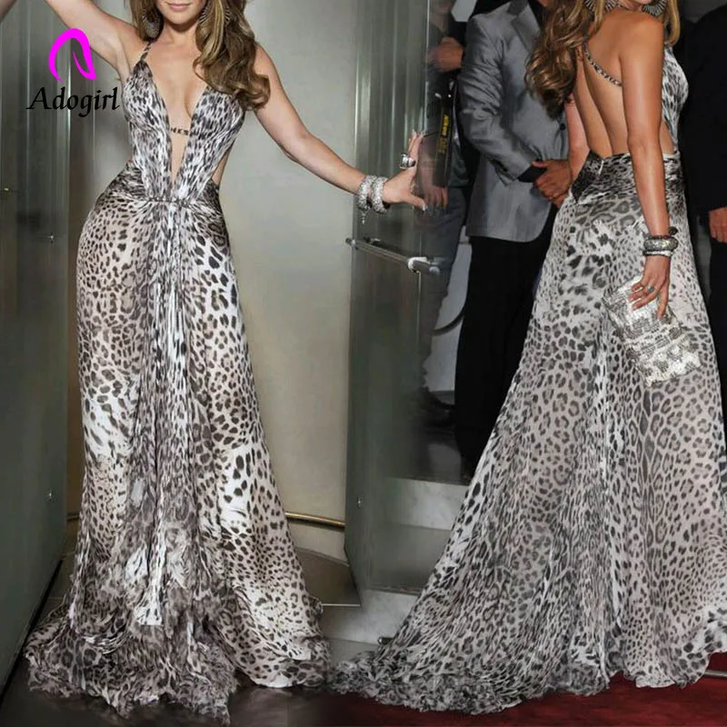 Adogirl леопардовое сексуальное вечернее платье с открытыми плечами на бретельках