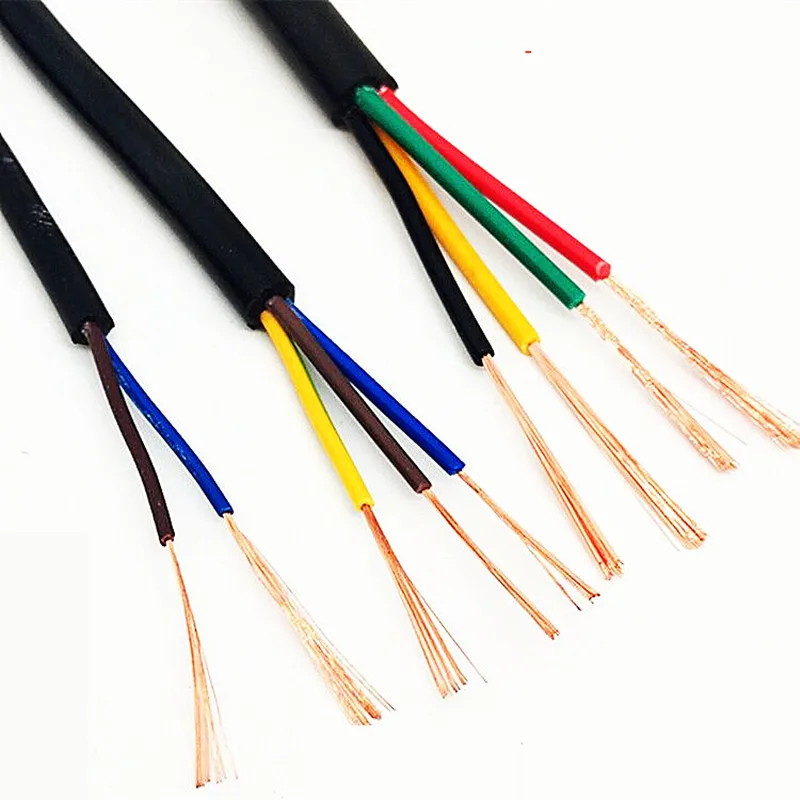 PVC cable 26 24 22 20AWG 2 3 4 5 6 10 8 12 14 16cores sheathed copper wire conductor electric RVV cable black soft sheathed wire images - 6