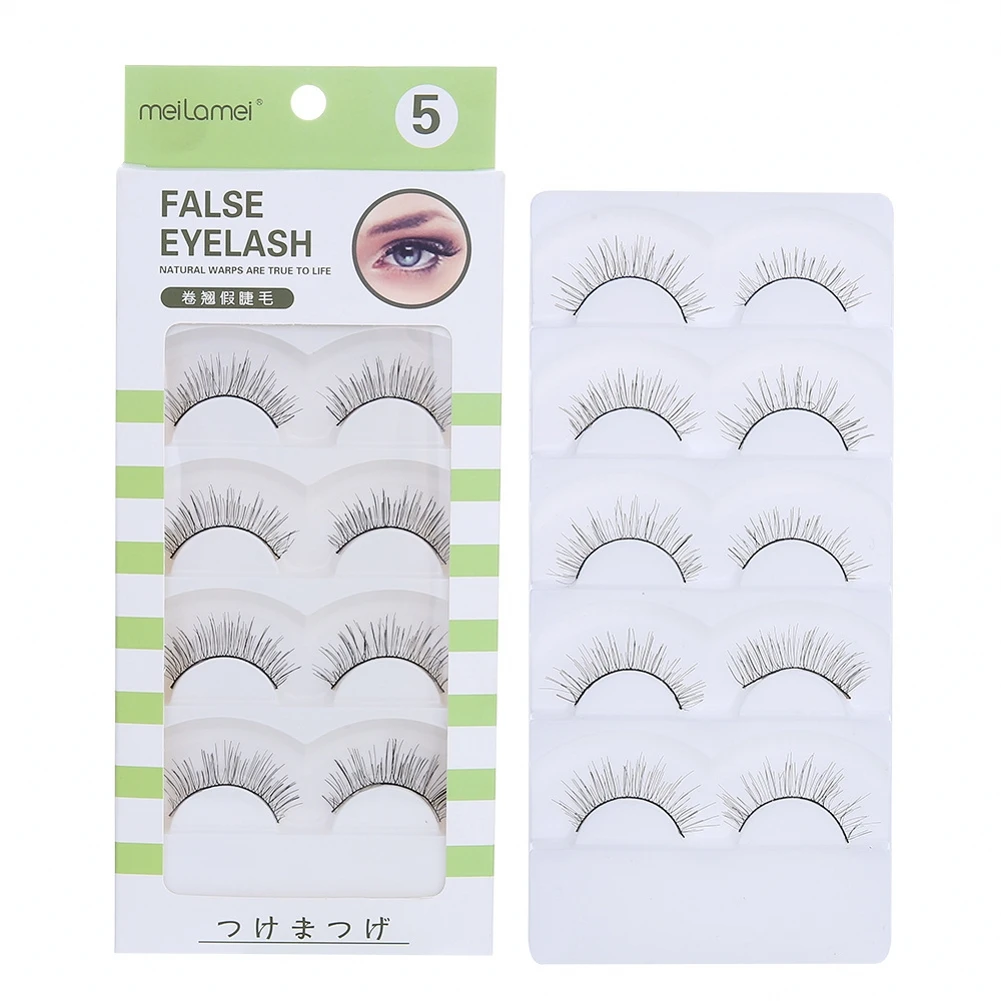 

5 Pairs Women Natural Japanese Serious Makeup False Eyelashes Long Thick Eye Lash Extension Cosplay False Eyelashes