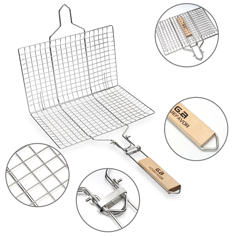 Барбекю гриль наборы корзин Нержавеющая сталь шампуры иглы Пособия по кулинарии