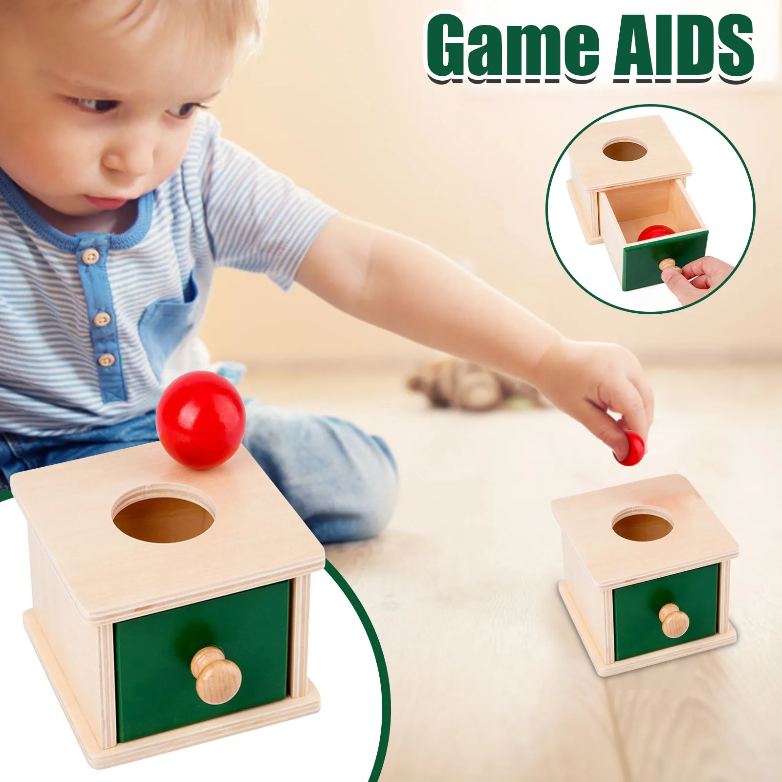 

Младенческой малыша деревянный шар соответствующая коробка Монтессори инструменты для детские, для малышей Детские игрушки куклы для дете...