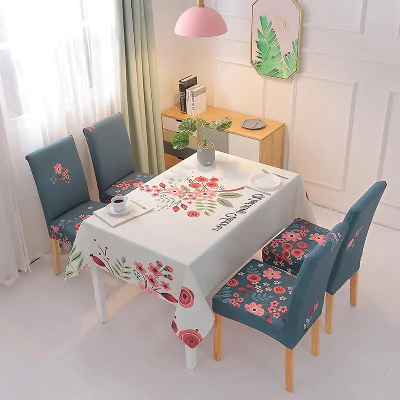 Скатерть с цветами водостойкая безмасляная одноразовая прямоугольная для