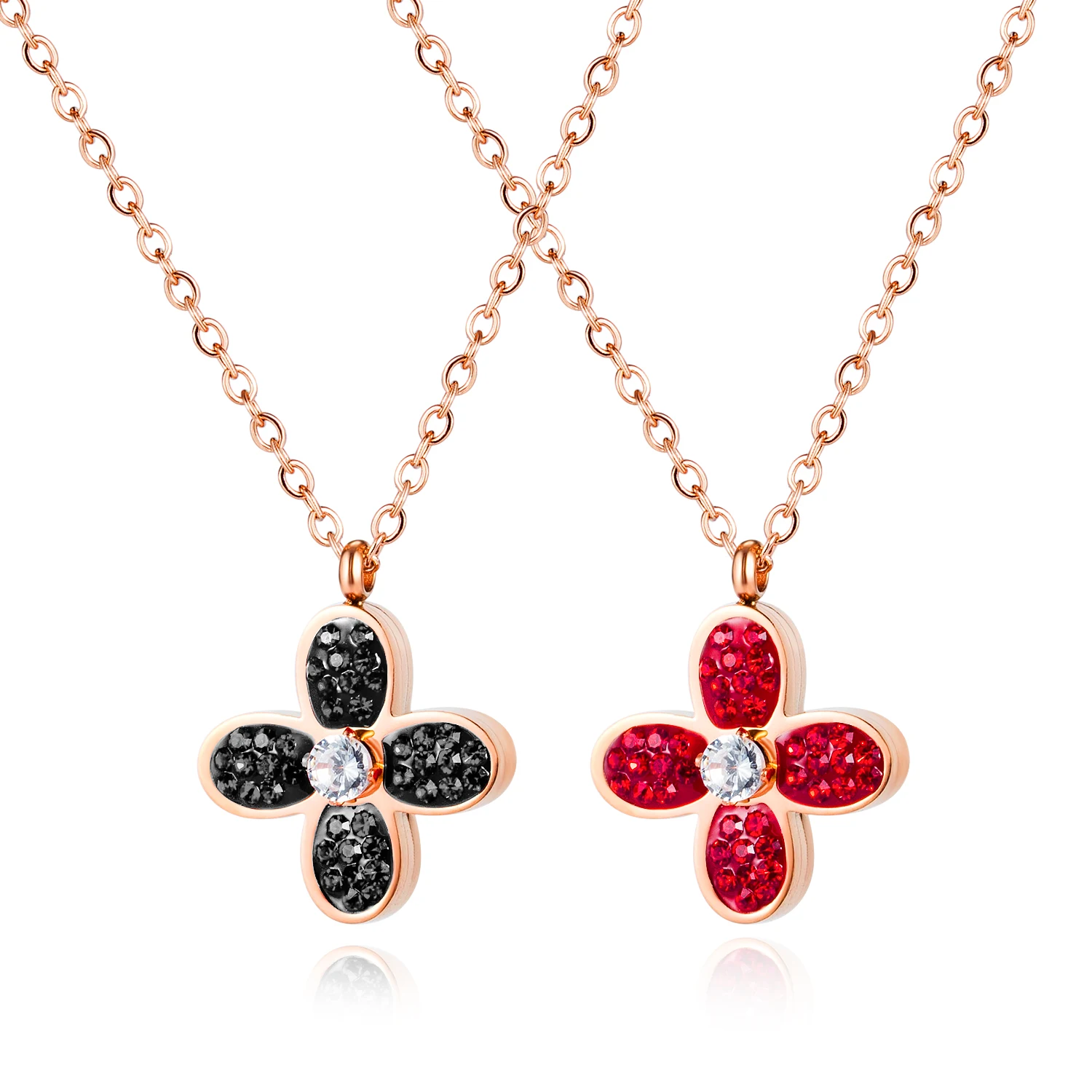 Женское Ожерелье цепочка с кристаллами цвета розового золота|Цепочки| |