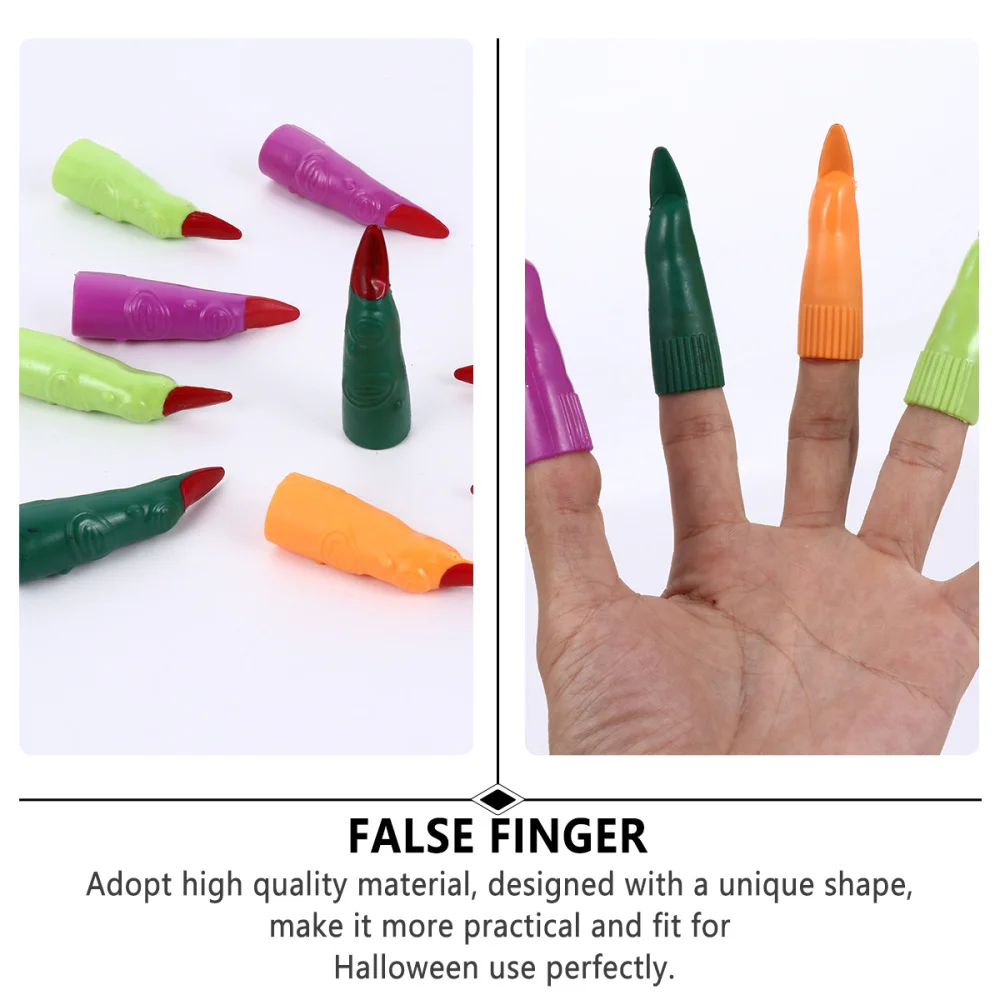 

10pcs Witch Fingers Zombie Nails Cover Scary Cosplay Fake Finger Claws