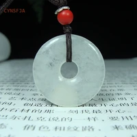 cynsfja new real certified natural a grade emerald jadeite lucky amulets peace buckle jade pendant high quality elegant gifts