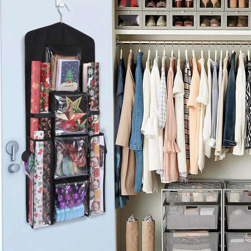 

Christmas Wall Mounted Gift Organizer Sundries Storage Bag For Jewelry Hanging Door Pouch Hang Cosmetics Toys Wardrobe Organizer