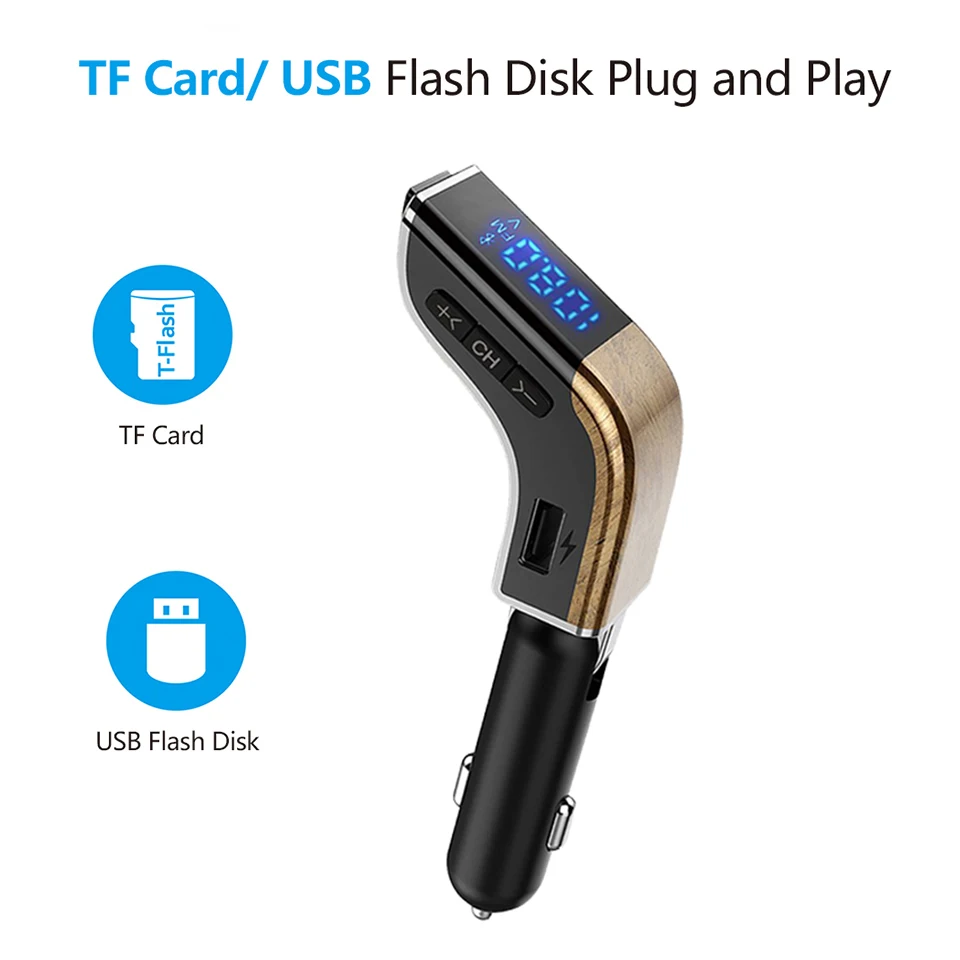 Bluetooth автомобильный комплект fm-передатчик MP3-плеер светодиодный двойной USB 4.1A