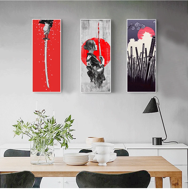 

Японский укийоу для холста и принтов, декоративная живопись, настенное искусство, домашний декор с подвесным свитком из массива дерева