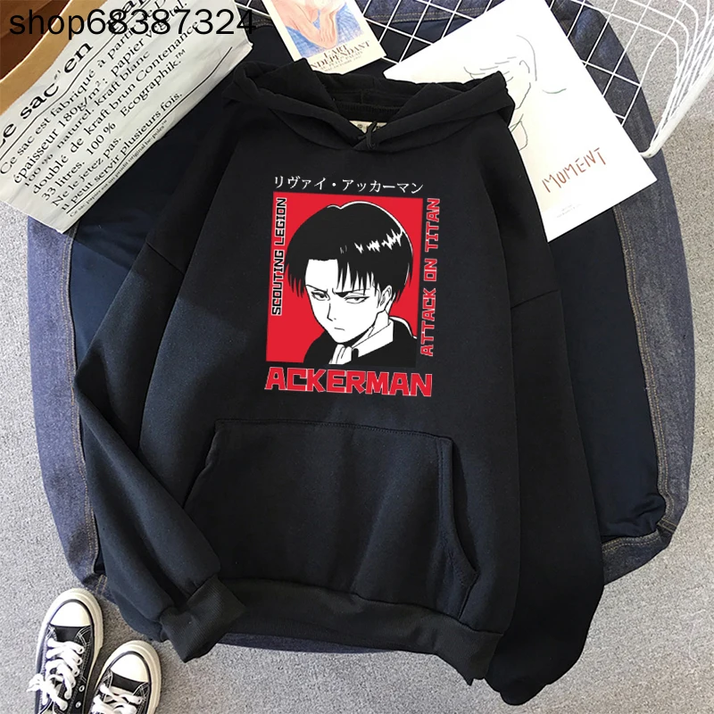 

Attack On Titan Levi Hoodie Japanese Anime Sweatshirt Unisex Men Women Casual Pullovers Punk Cute Graphic Tumblr Pullover Tops