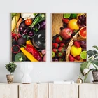 Настенная картина для кухни, постеры с изображением специй, трав, фруктов и овощей, домашний декор, Картина на холсте для ресторана, столовой