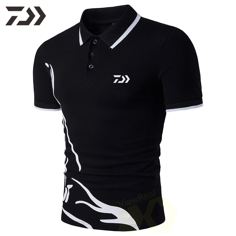 Летняя футболка для рыбалки Мужская одежда спортивная с коротким рукавом