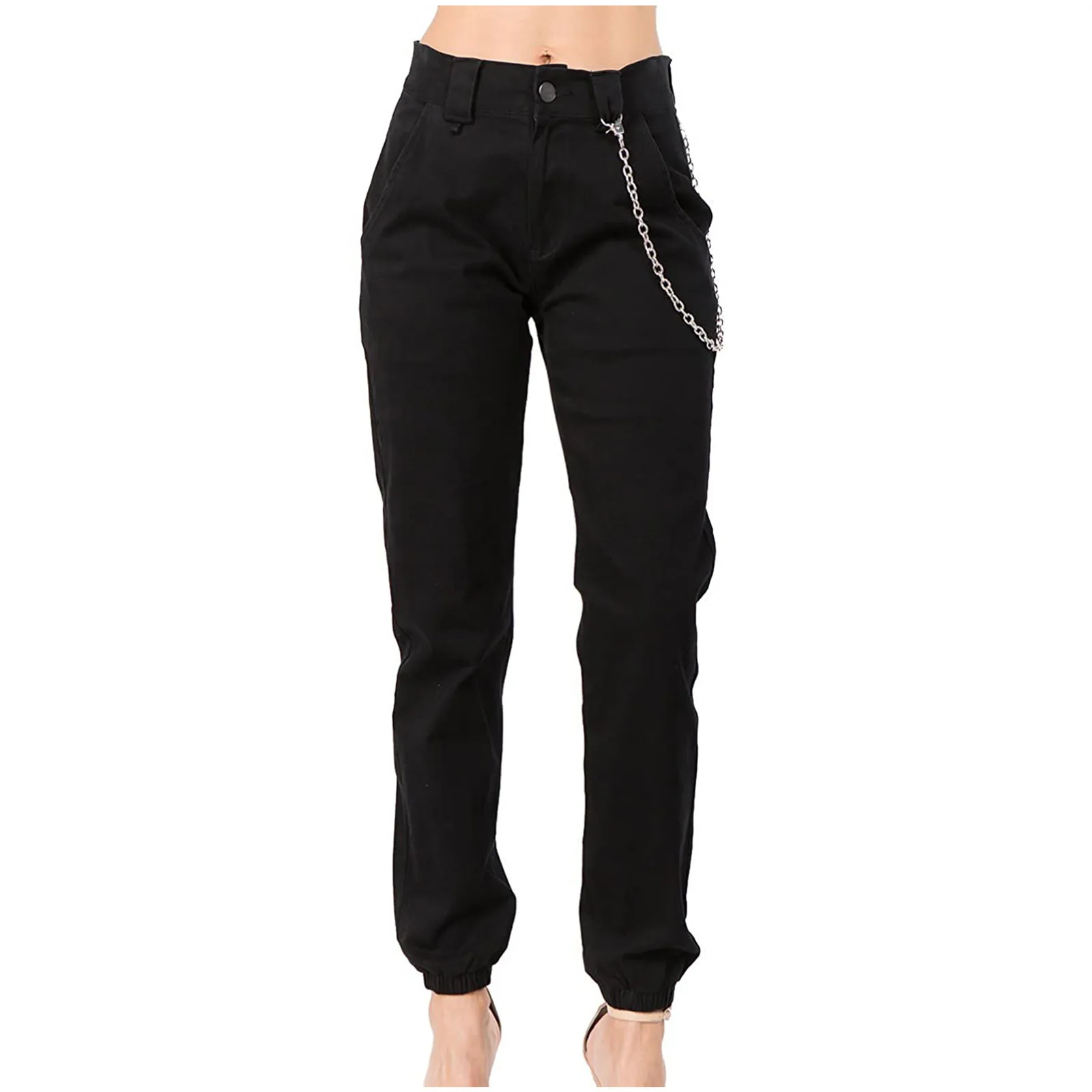 Женские брюки 2020 облегающие прямые брюки-карго с высокой талией и принтом