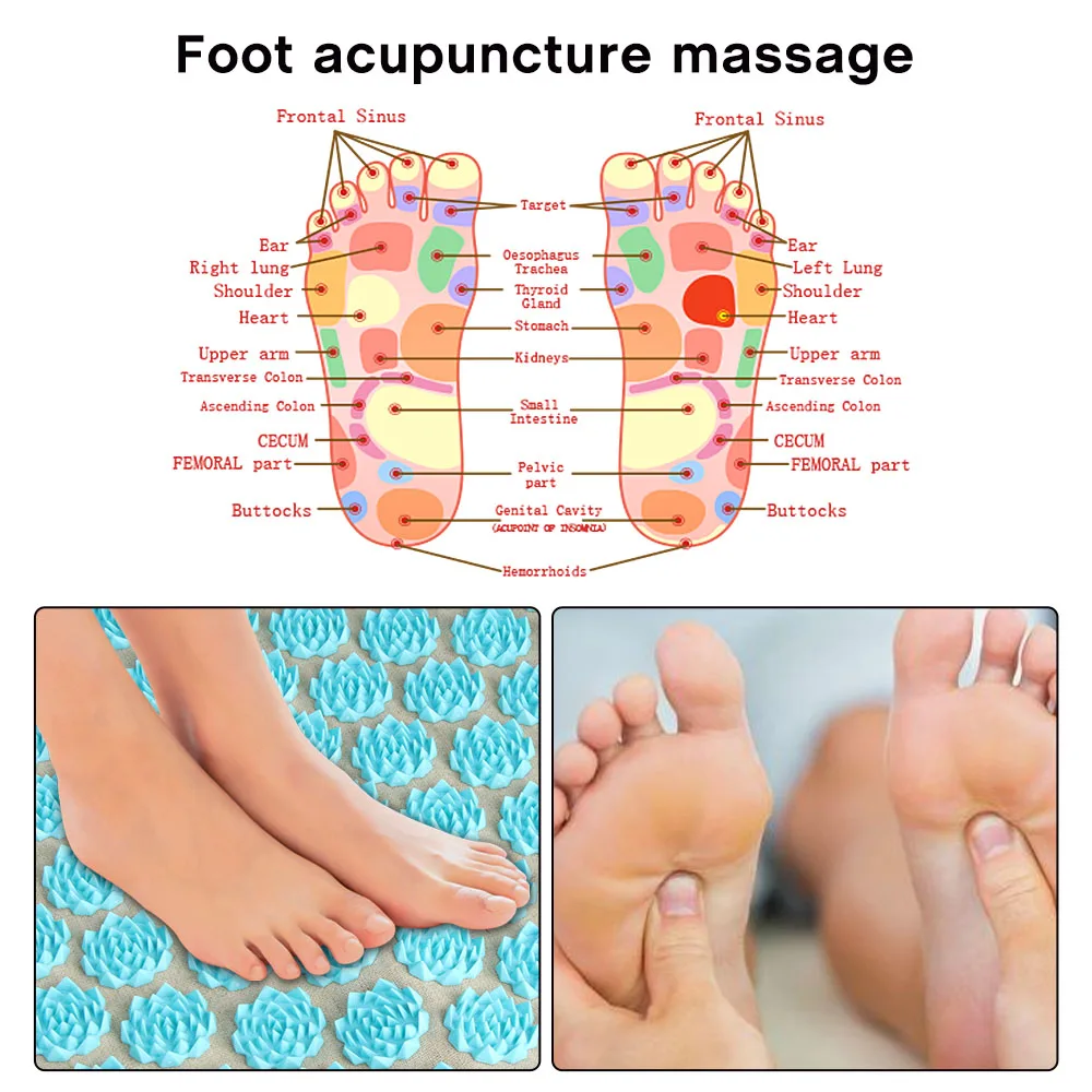 Массажный коврик с гречневой подушкой аппликатором для акупрессуры из