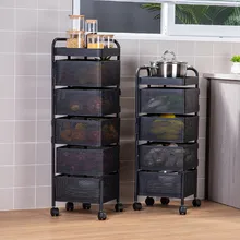 Kitchen Storage Bathroom Organizer Trolley Shelves Gadgets Vegetable Storage Rack Kitchen Shelves Rotating Basket Shelf
