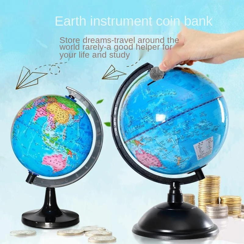 

Globe Piggy Bank Hd Medium Student Desk Decoration Children's Creative Educational Learning Toys Teaching Tools School Gifts