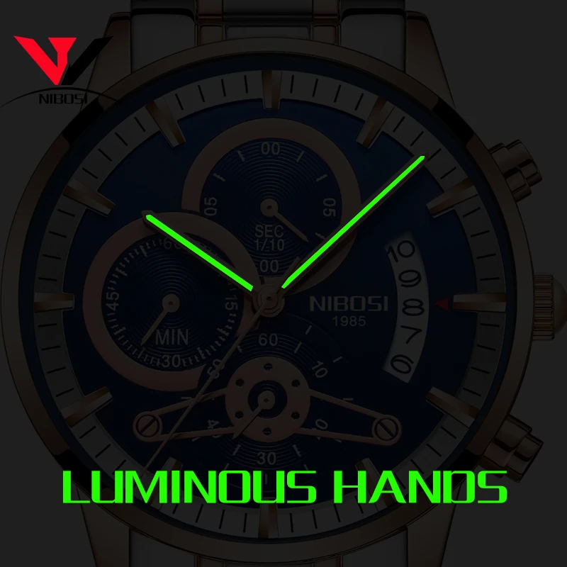 

NIBOSI luxury brand quartz men's watch men's sports watch waterproof men's watches military watch Relogio Masculino Montre 2019
