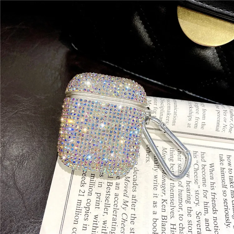 

Original Luxury Transparent Diamond Aipods 1 2 Earphone Case Fashion Bling Protective Cases Simple Girls Iphone Earbud Cases