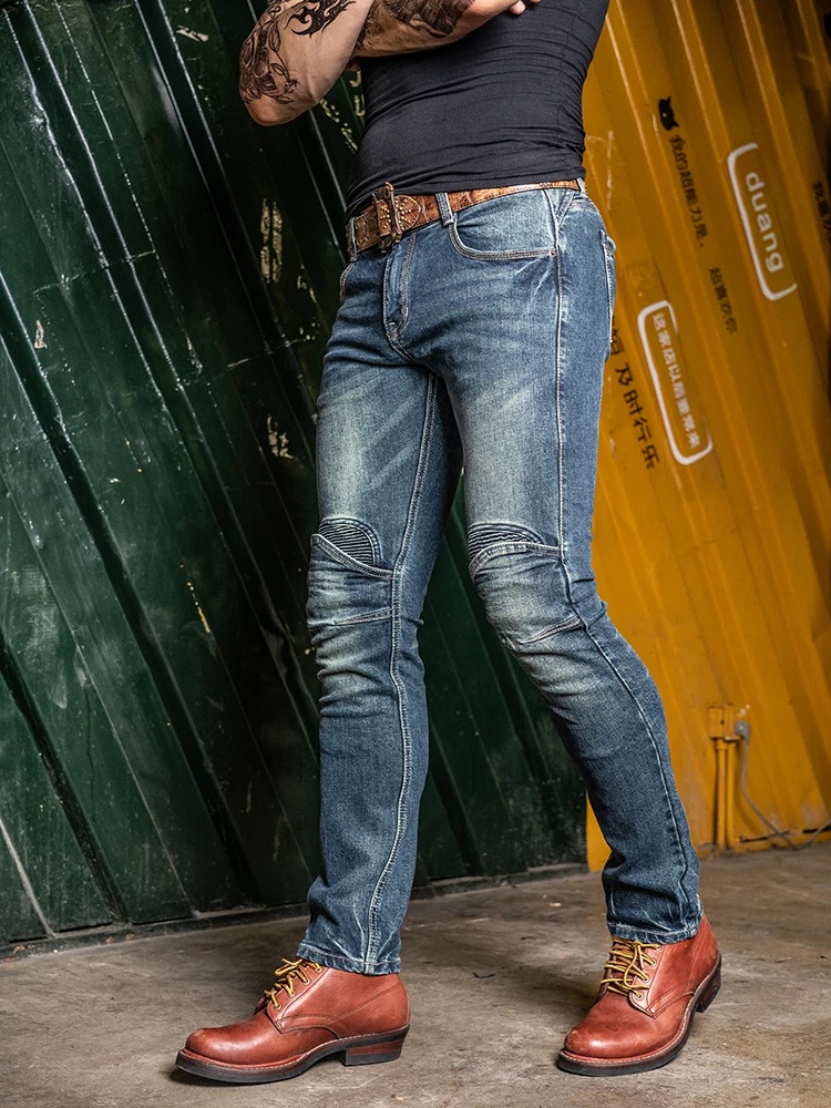 

Motorcycle Jeans Casual Blue Outdoor Riding Jeans Motorcycle Motorbike Motocross Pants Men Anti-fall Moto Pants motorcycle pant