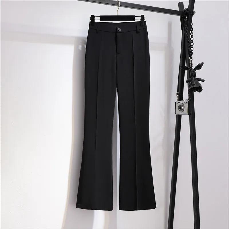 Брюки женские драпированные с разрезом повседневные штаны высокой талией брюки