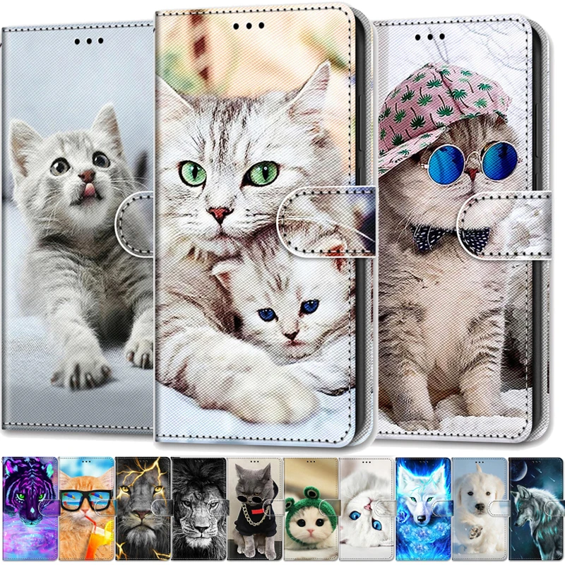 Чехол-книжка для Samsung Galaxy A12 A125, кожаный, с изображением животных, SM-A125F