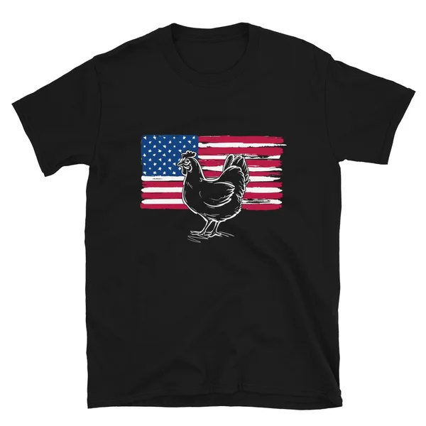 

Fourth of July 4th Chickens American Flag USA Mom T-Shirt