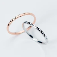 silverrose gold color trendy thin sterling silver rings for women wedding band ring fine jewelry for female