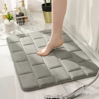 tongdi bathroom carpet mat soft coral velvet shower quick drying absorbent suede anti slip rug decor for home bathoom kitchen